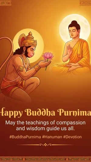 Hanuman Buddha Purnima Devotional HD Wallpaper