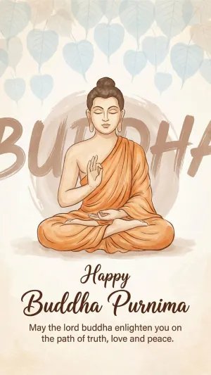 Happy Buddha Purnima Peaceful Buddha Art Wallpaper