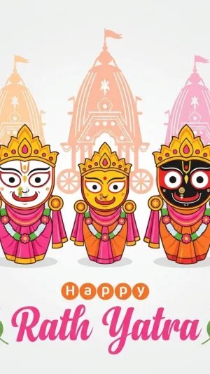 Happy Rath Yatra Cute Jagannath Balabhadra Subhadra Art