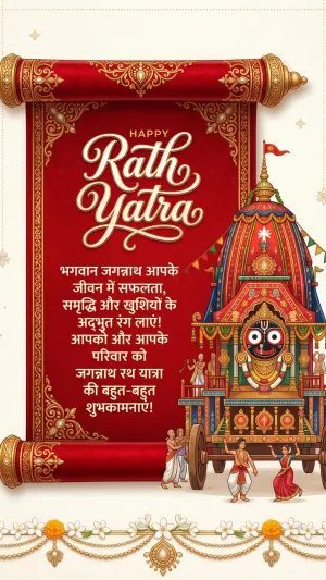 Happy Rath Yatra Jagannath Chariot Festival Scroll Art