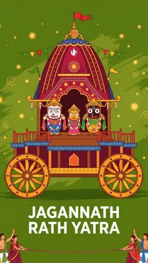 Jagannath Rath Yatra Colorful Chariot Festival Art