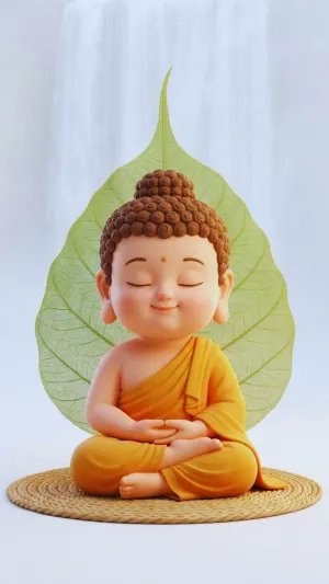 Cute Baby Buddha Peaceful Meditation 4K Wallpaper