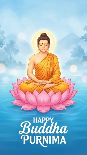 Peaceful Buddha Lotus Meditation Happy Buddha Purnima Wallpaper
