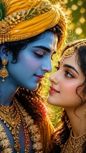 Radha Krishna Romantic Divine Love HD Wallpaper