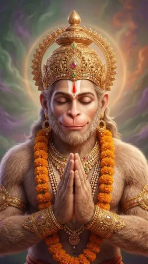 Peaceful Hanuman Ji Blessing HD Devotional Wallpaper