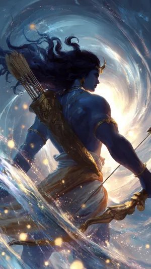 Divine Lord Ram Cosmic Warrior HD Wallpaper
