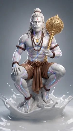 Marble Hanuman 3D HD Divine Statue Wallpaper