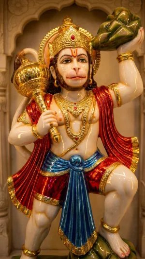 Shiny Hanuman Murti HD Temple Idol Wallpaper