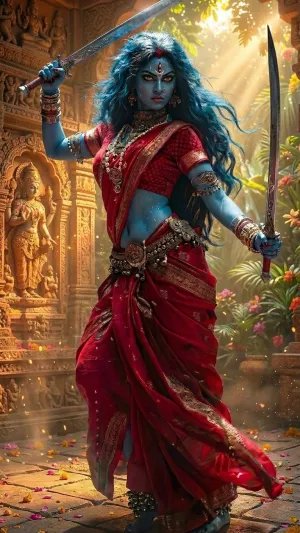 Fierce Maa Kali Warrior HD Wallpaper