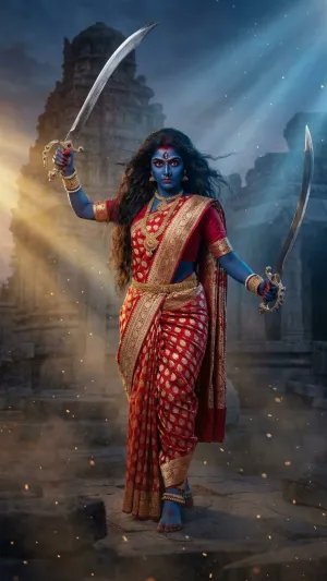 Powerful Maa Kali Temple Warrior HD Wallpaper