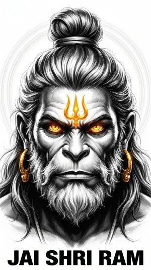 Fierce Lord Hanuman Face HD Wallpaper