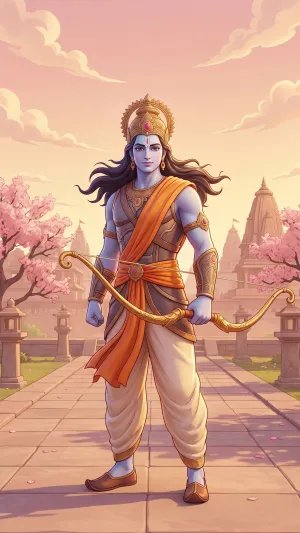 Cute Lord Ram Cartoon HD Wallpaper