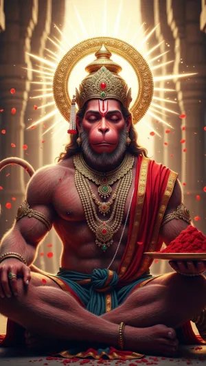 Divine Hanuman Ji Sindoor HD Wallpaper