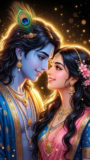 Romantic Radha Krishna Love HD Wallpaper