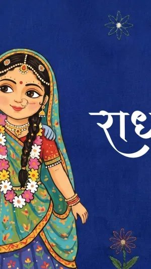 Cute Radha Krishna Cartoon Art HD Wallpaper