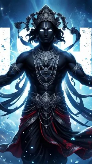 Divine Dark Krishna Cosmic HD Wallpaper