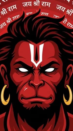 Jai Shree Ram Hanuman Angry Art Wallpaper
