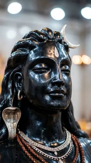 Black Shiva Statue Aesthetic HD Wallpaper