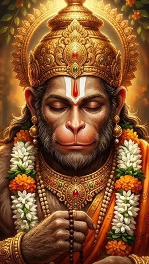 Meditating Hanuman Ji Temple HD Wallpaper