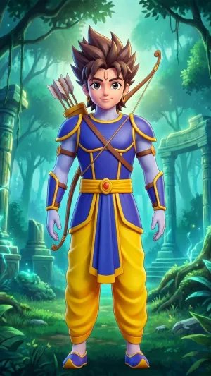 Cute Cartoon Lord Ram HD Wallpaper