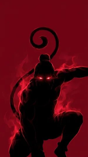 Dark Red Hanuman Shadow HD Wallpaper