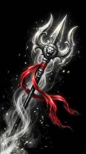 Mystic Trishul Smoke Effect Wallpaper