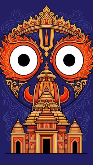 Jagannath Temple Divine Vector Wallpaper