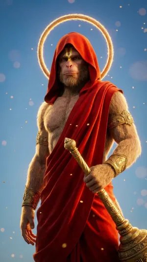 Cinematic Hanuman Warrior HD Wallpaper