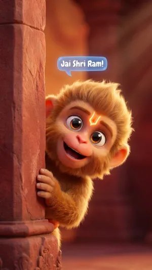 Cute Baby Hanuman Jai Shri Ram HD Wallpaper