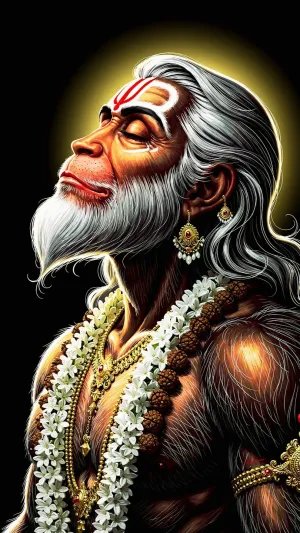 Wise Hanuman Devotion Portrait Wallpaper