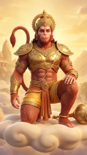 Divine Hanuman on Cloud HD Wallpaper 4K Wallpaper for iPhone & Android