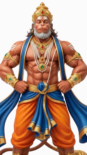 Powerful Lord Hanuman PNG Transparent Image 4K Wallpaper for iPhone & Android