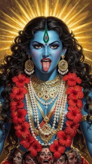 Fierce Maa Kali Divine Power Wallpaper 4K Wallpaper for iPhone & Android