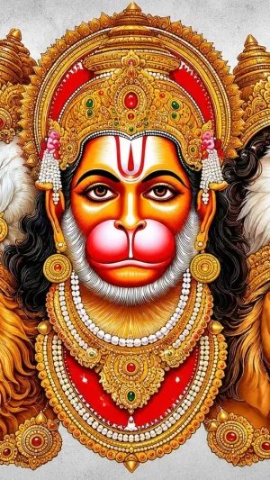 Panchamukhi Hanuman Divine HD Wallpaper 4K Wallpaper for iPhone & Android