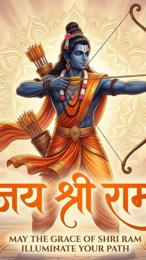 Jai Shri Ram Divine Archer HD Wallpaper 4K Wallpaper for iPhone & Android