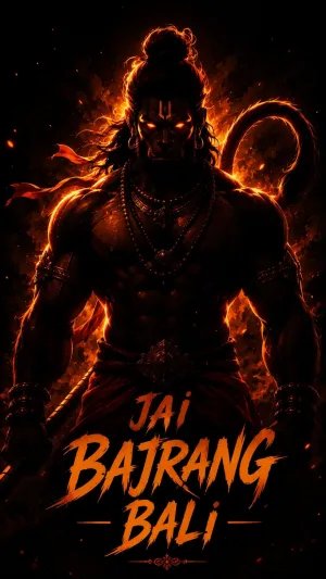 Jai Bajrang Bali Inferno of Divine Strength 4K Wallpaper for iPhone & Android