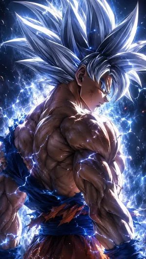 Ultra Instinct Goku – Divine Silver Power Awakening Anime Wallpaper