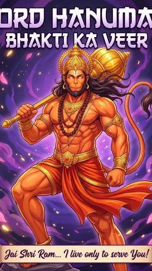 Lord Hanuman – Bhakti Ka Veer | Powerful Devotional Art Wallpaper
