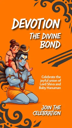 Shiva and Baby Hanuman Divine Bond Wallpaper