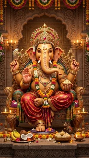 Royal Ganesha Darbar – Lord of Wisdom and Auspicious Beginnings