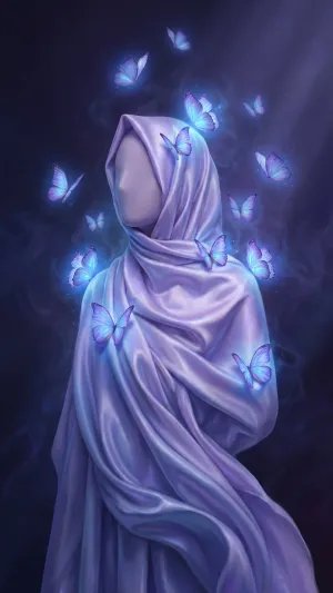 Ethereal Butterfly Veil – Dreamlike Lavender Fantasy Portrait