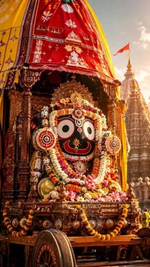 Lord Jagannath Rath Yatra Chariot Wallpaper – Divine Festival of Puri