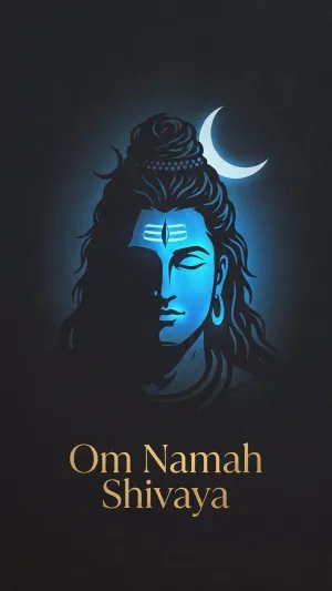 Om Namah Shivaya Wallpaper – Minimalist Blue Lord Shiva Divine Glow