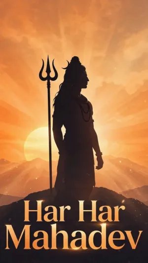 Har Har Mahadev Wallpaper – Lord Shiva Sunrise Silhouette Art