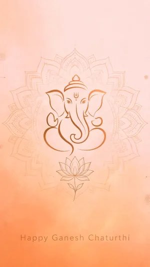 Minimalist Lord Ganesha Line Art Wallpaper – Elegant Ganesh Chaturthi HD Background