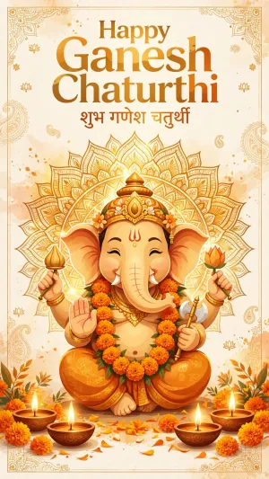 Happy Ganesh Chaturthi Wallpaper – Cute Lord Ganesha