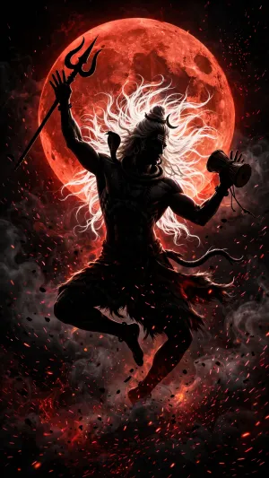 Fierce Mahadev Dance Under Blood Moon