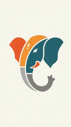 Modern Abstract Ganpati Art for Mobile