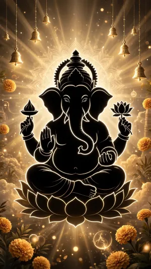 Lord Ganesha Silhouette Wallpaper HD