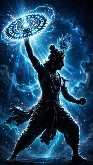 Cosmic Lord Krishna with Sudarshan Chakra